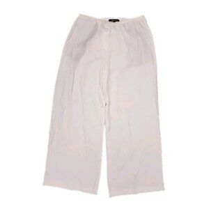 BCBGMAXAZRIA Pants Wide Leg Nalan High Rise Off White Lyocell Women's Large